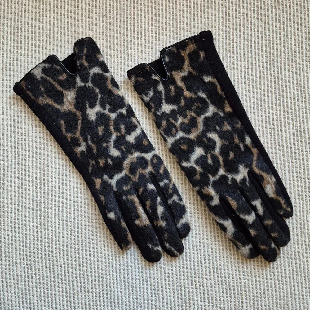 Leopard Print Smartphone Touch Fashion Gloves